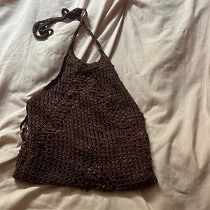 Crochet beaded le chatue tank top